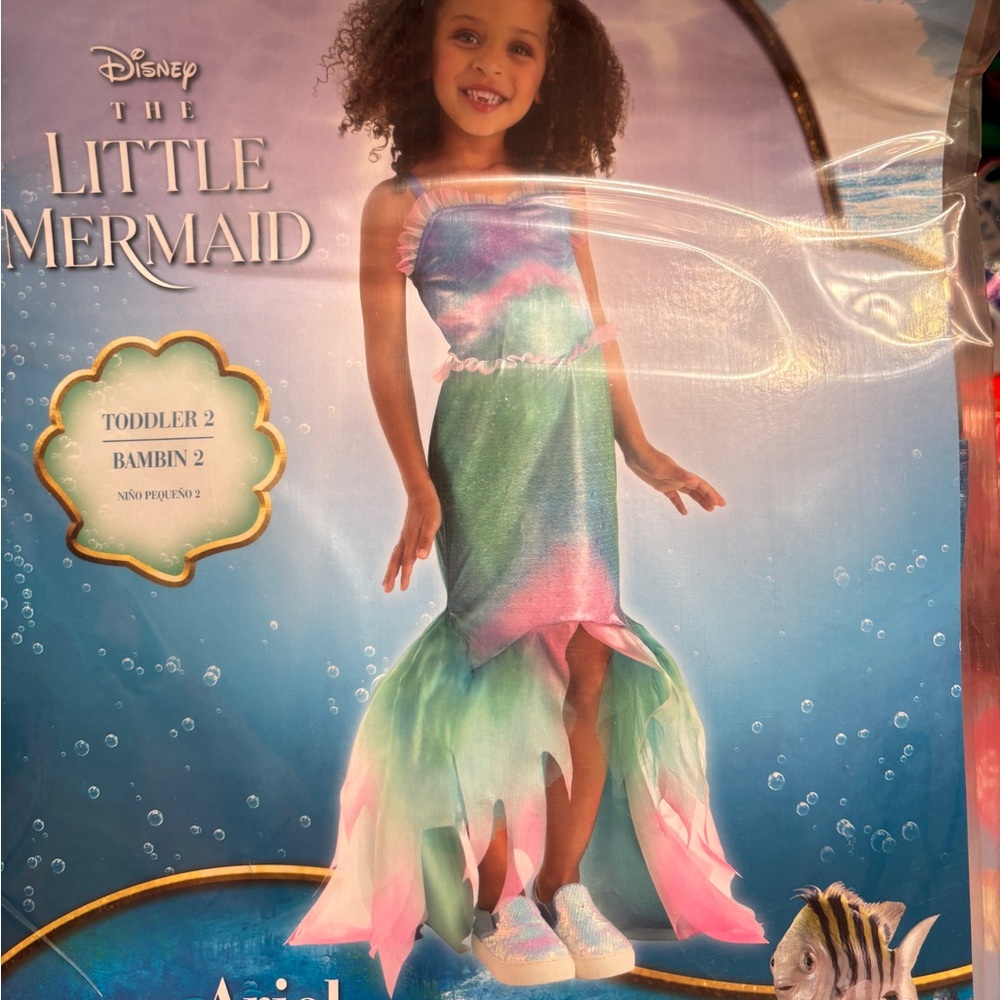 Disney Little Mermaid Toddler Dress - Pink and Green